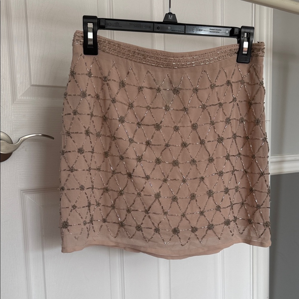Forever 21 Blush Pink Beaded Mini Skirt